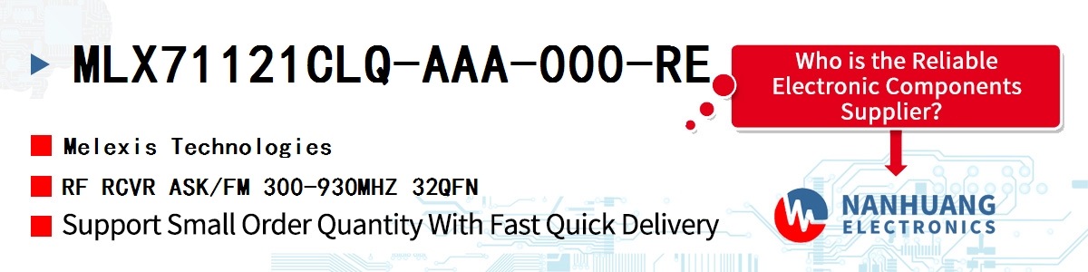 MLX71121CLQ-AAA-000-RE Melexis RF RCVR ASK/FM 300-930MHZ 32QFN