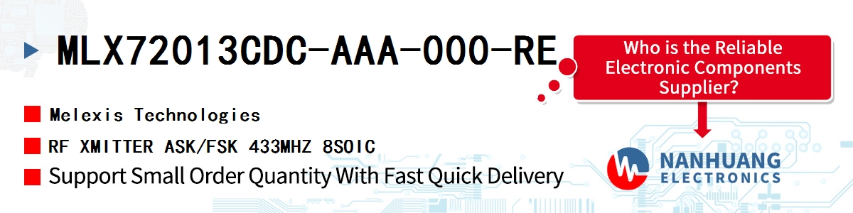 MLX72013CDC-AAA-000-RE Melexis RF XMITTER ASK/FSK 433MHZ 8SOIC