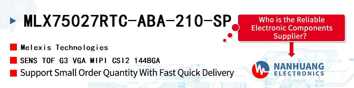 MLX75027RTC-ABA-210-SP Melexis SENS TOF G3 VGA MIPI CSI2 144BGA