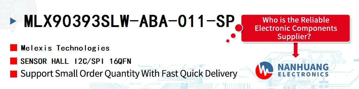 MLX90393SLW-ABA-011-SP Melexis SENSOR HALL I2C/SPI 16QFN